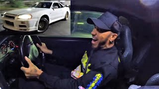 Lewis Hamilton Night Ride with SKYLINE R34 in Tokyo Expressway [upl. by Westhead]