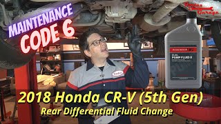 Honda CRV AWD Rear Differential Fluid Change  5th Gen  2018  Vortex Garage [upl. by Breen]