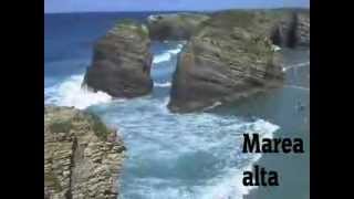 Playa De Las Catedrales  Marea alta y baja Ribadeo  Galicia [upl. by Alanson]