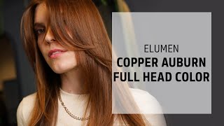 Copper Auburn Elumen Full Head Hair Color Service  Elumen  Goldwell Education Plus [upl. by Erich243]