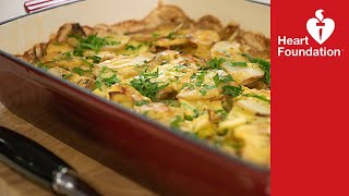 Leek swede and potato gratin recipe  Heart Foundation NZ [upl. by Sebastian]