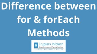 JavaScript Difference between for amp forEach Methods  Looping Methods  Iterate Over An Array [upl. by Yro448]