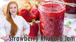 EASY Homemade Strawberry Rhubarb Jam Recipe [upl. by Pol]