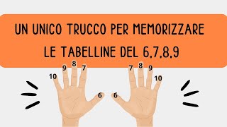 Trucco per memorizzare le tabelline del sei sette otto e nove trucco con le dita [upl. by Atinaw]