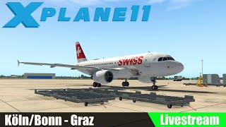 XPlane 11  KölnBonn  Graz  EDDK  LOWG Airbus A319  Swiss  EnjoyMyHitsYT [upl. by Izzy]