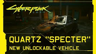 Cyberpunk 2077  Quartz quotSpecterquot New Unlockable Vehicle with Weapons Update 20 [upl. by Guillermo]