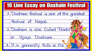 10 line essay on Dashain festival in English  Dashain festival short essay in English [upl. by Leroj]