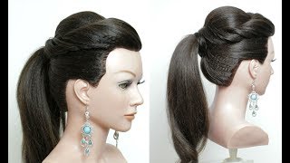 Easy High Ponytail Hairstyle For Long Hair Tutorial [upl. by Gamages430]