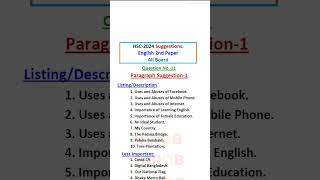 Paragraph SuggestionListingDescription I HSC 2024 I shorts hsc2024 exam hscsuggestion hsc [upl. by Ot]