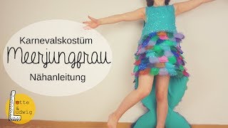 DIY Meerjungfrau Kostüm für Kinder nähen [upl. by Aisatsan464]