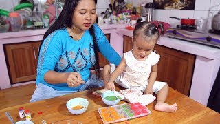 Seru Balita lucu membuat agar agar santan warna warni  belajar warna dan berhitung  baby cooking [upl. by Otanutrof891]