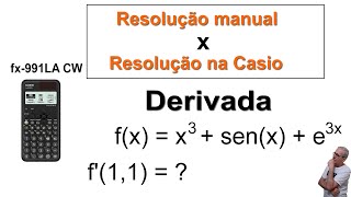 GRINGS ⚡DERIVADA na Calculadora Casio fx991LA CW x resolução manual [upl. by Naig]