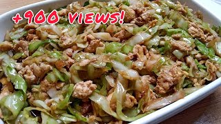 60 PESOS TIPID BUDGET ULAM STIR FRY CABBAGE MURANG ULAM RECIPE [upl. by Laaspere684]