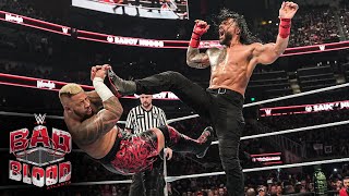 Cody Rhodes amp Roman Reigns vs The Bloodline Bad Blood 2024 highlights [upl. by Anitsugua]