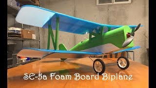 quotSE5a Biplanequot Slow Fly Foam Board RC Airplane [upl. by Airemahs812]