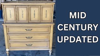 Mid Century Updated Makeover Furniture Flip [upl. by Shippee]