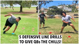 5 DEFENSIVE LINE DRILLS TO GIVE QUARTERBACKS THE CHILLS [upl. by Laird56]