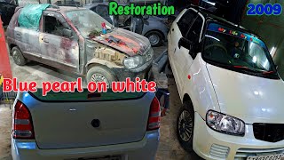 Maruti Suzuki Alto 2009 Restoration  Blue Pearl On White Colour [upl. by Hairom304]