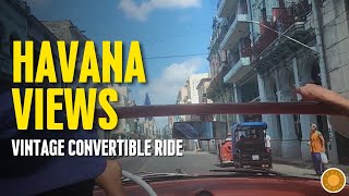 Driving through Havana Cuba in a Vintage Convertible Car [upl. by Ahsap790]