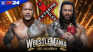 WWE 2K24  quotFINAL BOSSquot THE ROCK vs ROMAN REIGNS  Extreme Rules Match  60 FPS [upl. by Albur]