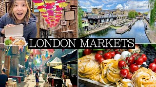 Best LONDON MARKETS to Visit  Tasty Food Canals Thames Flowers [upl. by Ahsilet749]