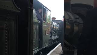 GWR mogul 9351 arriving and departing watchet station with a mail servicethe west Somerset railway [upl. by Spragens]