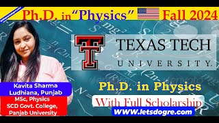 Texas Tech USA  PhD in Physics Full Scholarship [upl. by Gainor]