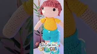 Boneca amigurumi passo a passo no canal ❤️ passoapassodecroche crochet [upl. by Ayotak576]