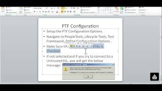 PeopleSoft Test Framework Configuration Setups [upl. by Lirret]