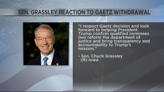 Senator Grassley comments on Matt Gaetz withdrawing from Attorney General position [upl. by Donall243]