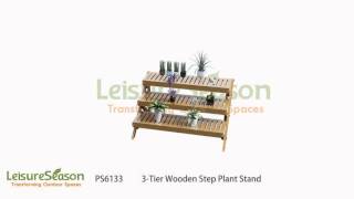 PS6133 Decorative and functional 3tiered wooden outdoor and indoor plant stand [upl. by Schach405]