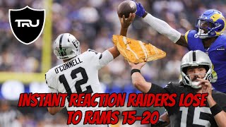 INSTANT REACTION RAIDERS LOSE TO RAMS 1520 [upl. by Ikir344]