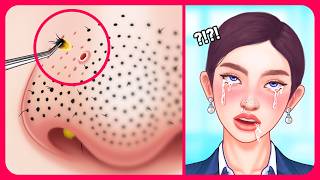 Blackheads Removal and Care of a Career Woman👃Satisfying ASMR Animation [upl. by Bathsheba]