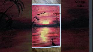 How to draw oil pastel sunset drawing sunset oil pastel viralshorts trendingshorts [upl. by Nomit]