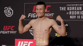 UFC Denver WeighIns Korean Zombie Yair Rodriguez Make Weight  MMA Fighting [upl. by Erie443]