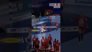 🧠 200 IQ goal 🫣 handball håndbold ehfeuro2024 [upl. by Enelear154]