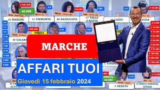 Affari tuoi giovedì 15 febbraio 2024 con le Marche I pacchi aperti in ordine [upl. by Assirrac]