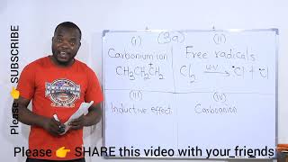 CARBONIUM ION CARBOCATION FREE RADICAL INDUCTIVE EFFECT AND CARBOANION [upl. by Maleki]