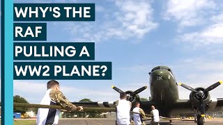 Why Are RAF Personnel Pulling A WW2 Aircraft ✈️ [upl. by Priscilla]