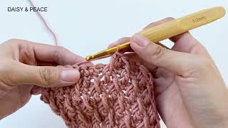 Decrease Alpine stitch Dcfpdc2tog Double Crochet and Front Post Double Crochet 2 together [upl. by Tadashi]