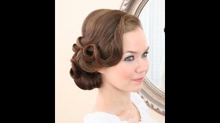 Bridal hairstyling video  vintage side do [upl. by Ecital]