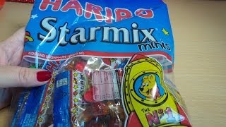 Tasting of Latest Haribo Candy Starmix minis MULTI PACK WITH NO ARTIFICIAL COLOURS [upl. by Cayser500]