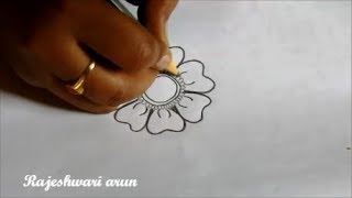 how to draw a simple mandala design with pencile  simple floral designs for beginners [upl. by Whall114]