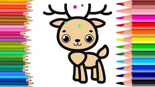 🌈How to draw a deer 🦌 [upl. by Euqinehs]