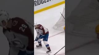 Nathan MacKinnon scores a backhand goal from a bad angle What a shot [upl. by Anaderol]