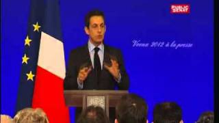 Nicolas Sarkozy vœux à la presse 2012 [upl. by Simaj]