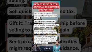 How to avoid capital gains tax on inherited property UK [upl. by Innor]