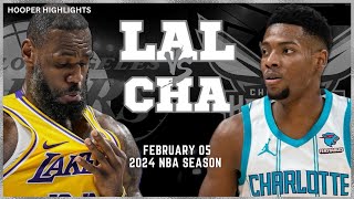 Los Angeles Lakers vs Charlotte Hornets Full Game Highlights  Feb 5  2024 NBA Season [upl. by Daniala]