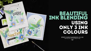 Beautiful 3 Ink Colours Blending  SSS Exquisite Hummingbird Cards [upl. by Eidnas259]