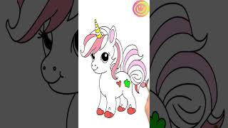 EASY Unicorn Drawing and Painting Tutorial for Kids [upl. by Ahkihs]